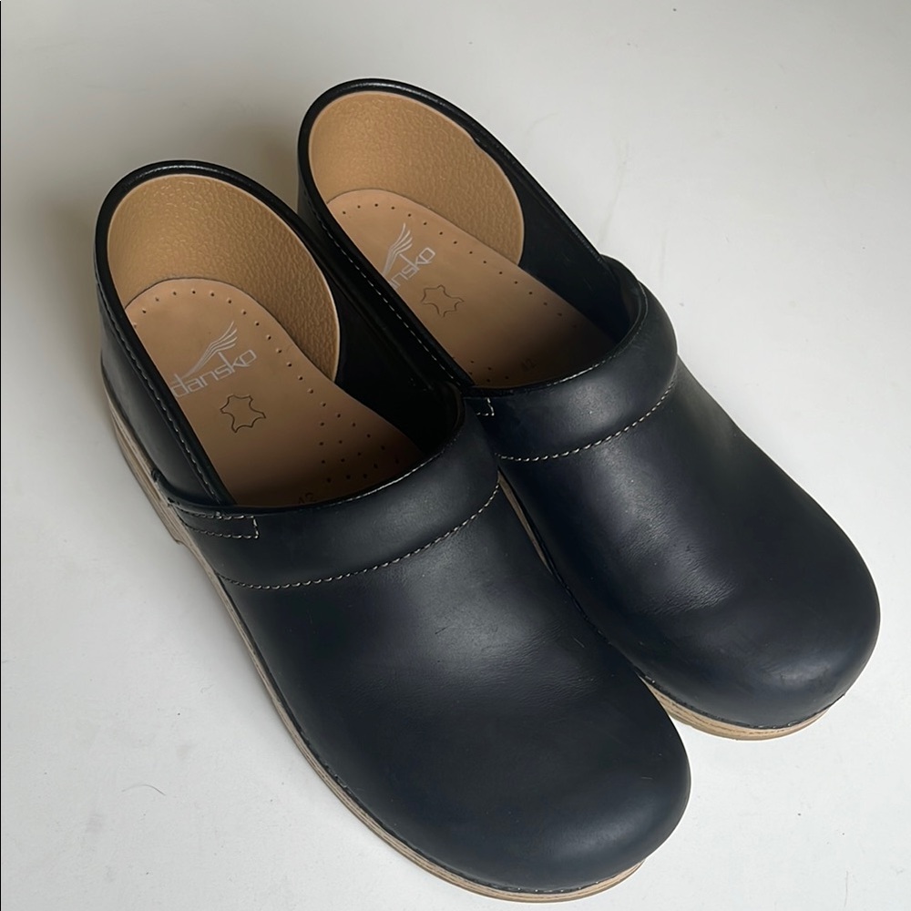 Dansko Black Leather Clogs